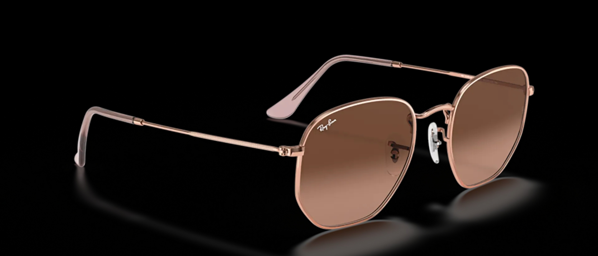 Dodatni prikaz 5: Ray-Ban Hexagonal RB3548N 9069A5 uniseks sunčane naočale – okvir u smeđoj i narančastoj boji i leće u smeđoj boji i s gradijentom