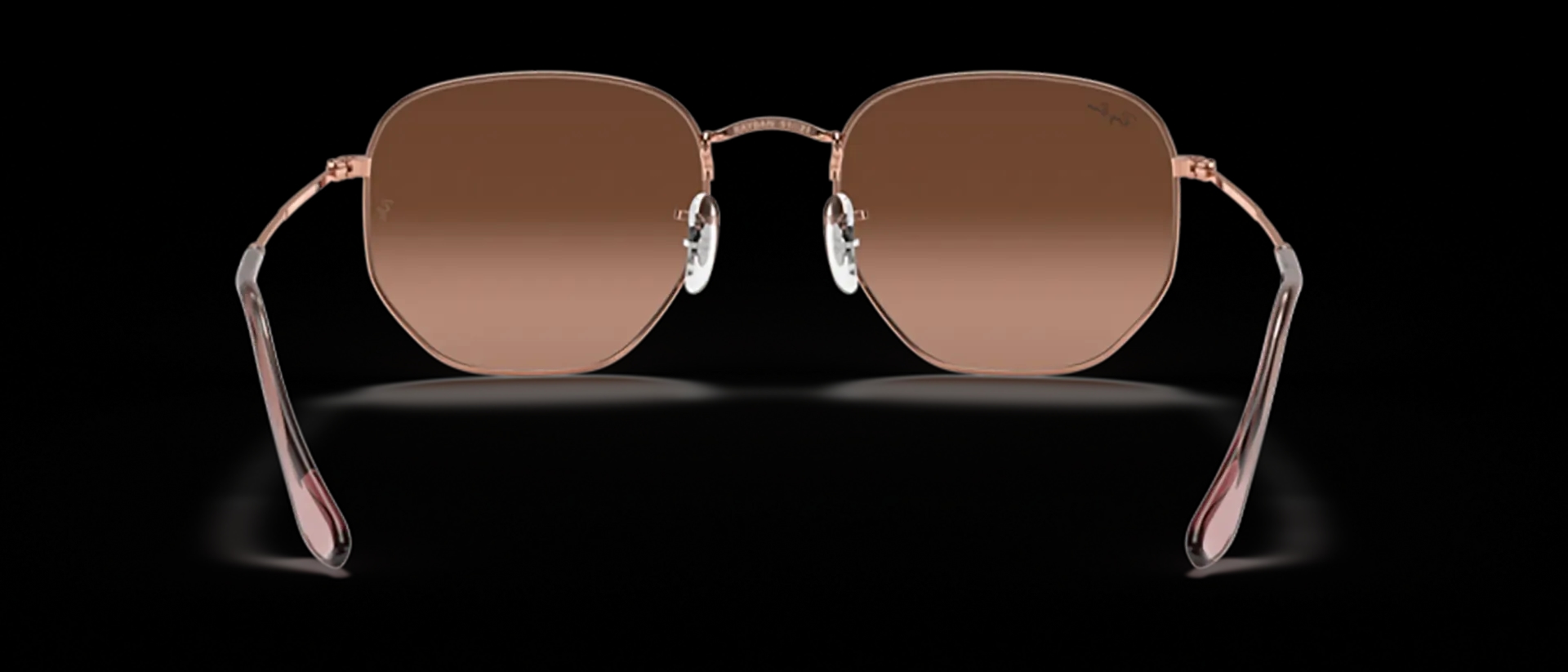 Dodatni prikaz 4: Ray-Ban Hexagonal RB3548N 9069A5 uniseks sunčane naočale – okvir u smeđoj i narančastoj boji i leće u smeđoj boji i s gradijentom