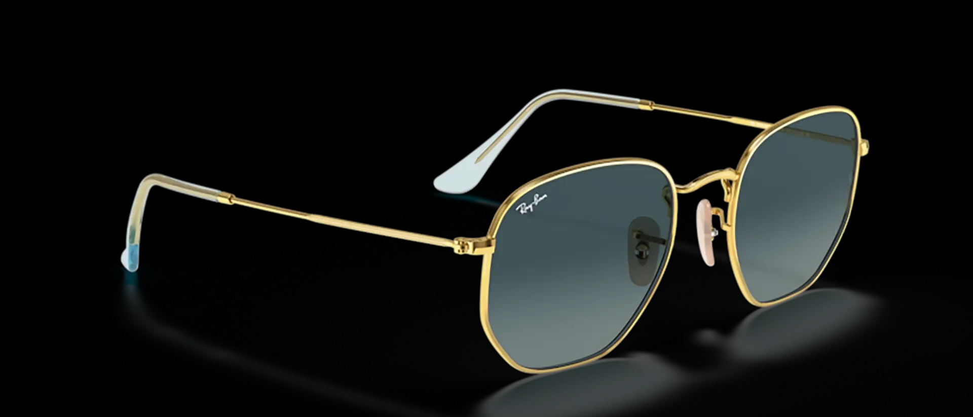 Dodatni prikaz 5: Ray-Ban Hexagonal RB3548N 91233M uniseks sunčane naočale – okvir u zlatnoj boji i leće u plavoj boji