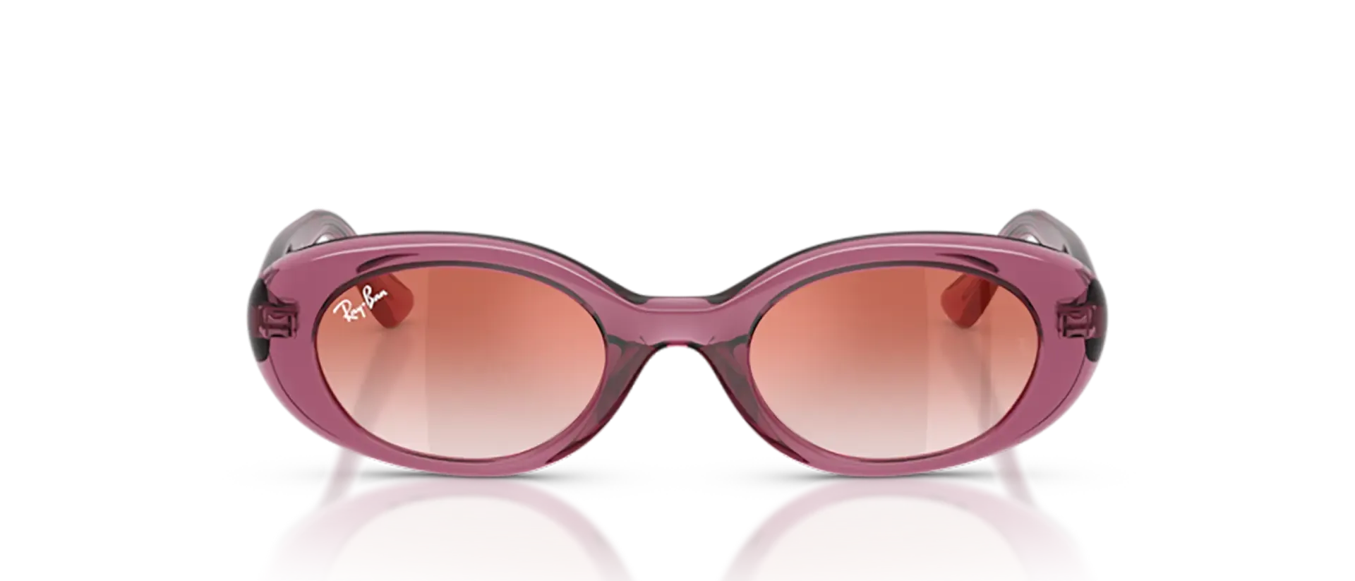 Ray-Ban JUNIOR RJ9141S 7217V0 ženske sunčane naočale – okvir u ljubičastoj boji i leće u crvenoj boji, u prozirnoj izvedbi i s gradijentom