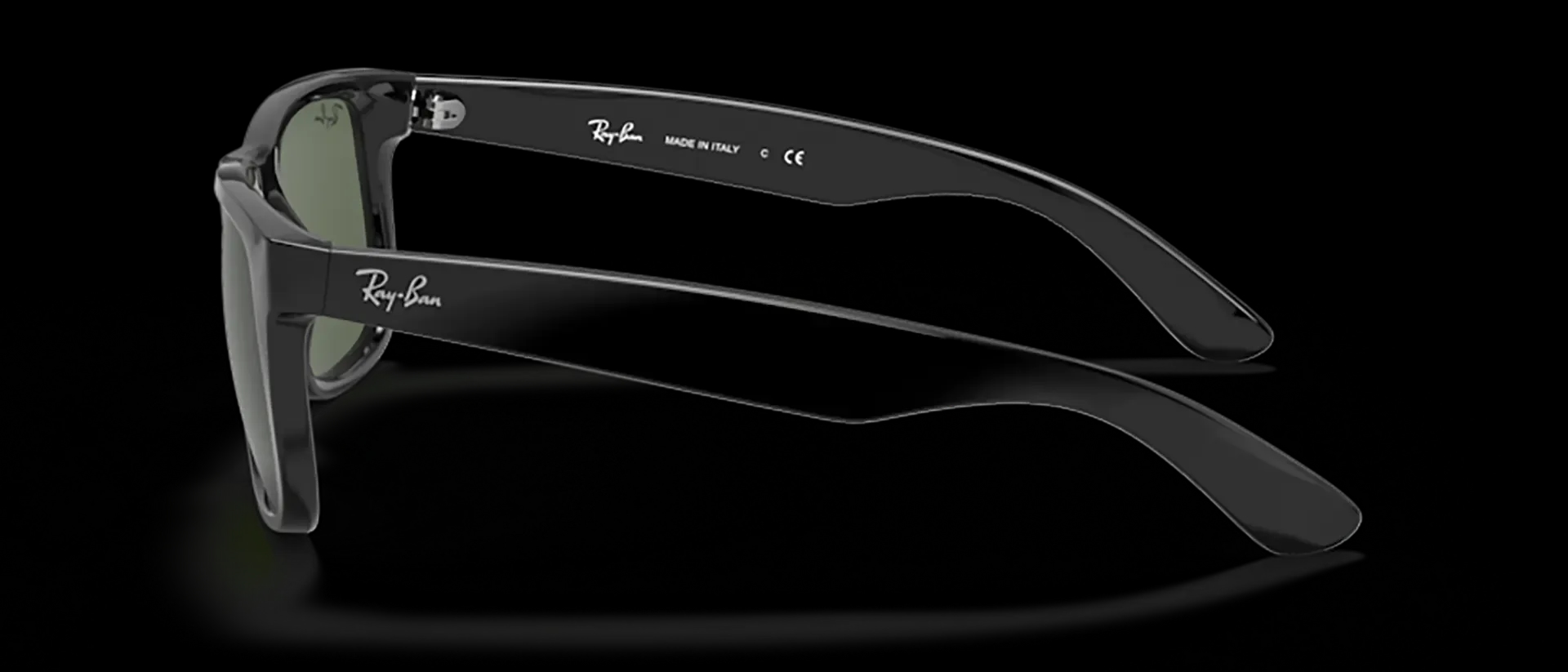 Dodatni prikaz 3: Ray-Ban Justin RB4165 601/71 muške sunčane naočale – okvir u crnoj boji i leće u zelenoj boji