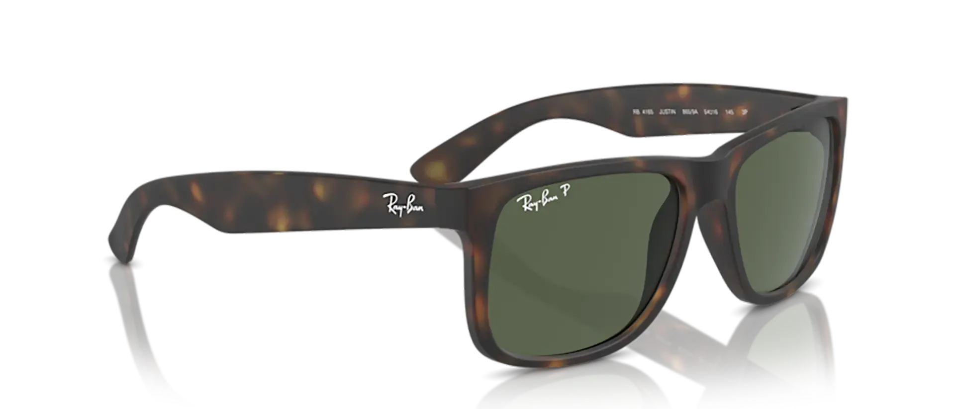 Dodatni prikaz 5: Ray-Ban Justin RB4165 865/9A muške sunčane naočale – okvir Havana uzorka u smeđoj boji i leće u zelenoj boji