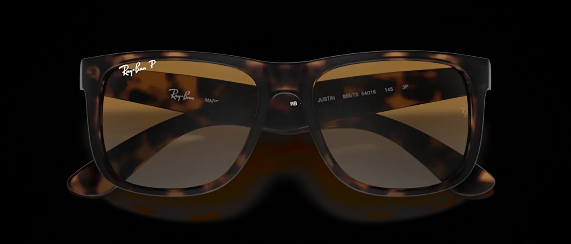 Dodatni prikaz 6: Ray-Ban Justin RB4165 865/T5 muške sunčane naočale – okvir Havana uzorka u smeđoj boji i leće u smeđoj i sivoj boji