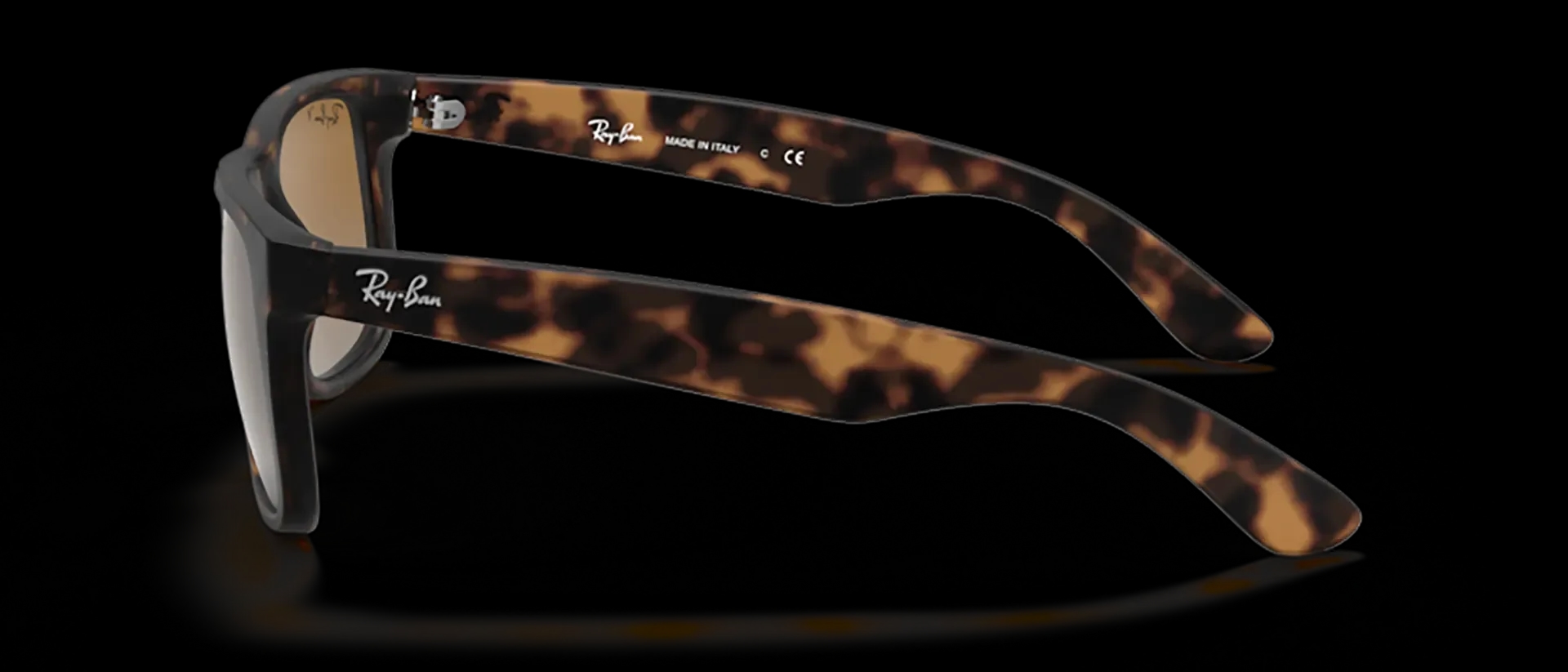 Dodatni prikaz 3: Ray-Ban Justin RB4165 865/T5 muške sunčane naočale – okvir Havana uzorka u smeđoj boji i leće u smeđoj i sivoj boji
