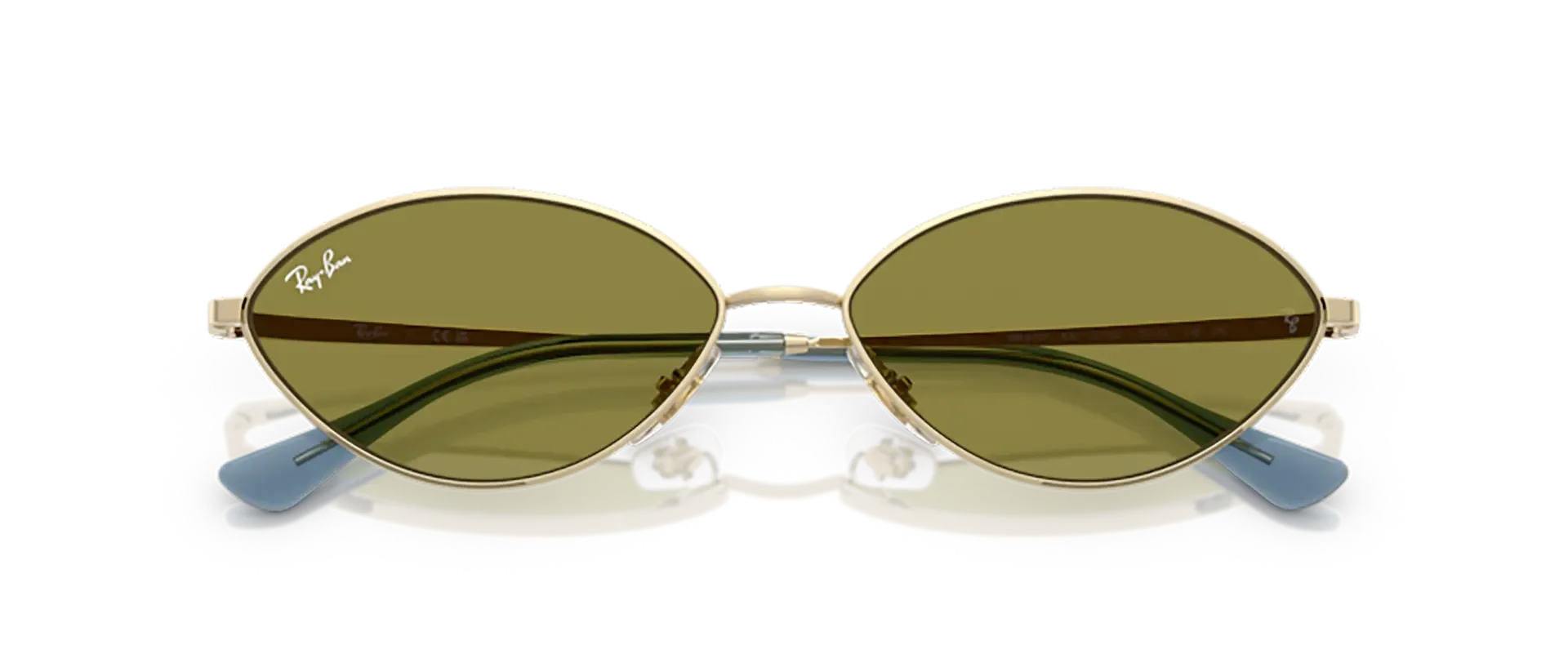 Dodatni prikaz 6: Ray-Ban Kai RB3757 9213/2 uniseks sunčane naočale – okvir u zlatnoj boji i leće u zelenoj boji