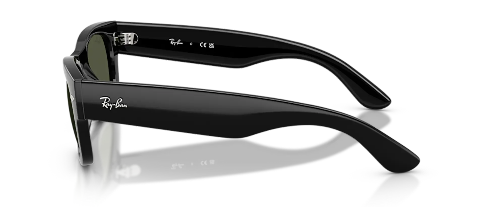 Dodatni prikaz 3: Ray-Ban Mega wayfarer ii RB0832S 901/31 uniseks sunčane naočale – okvir u crnoj boji i leće u zelenoj boji