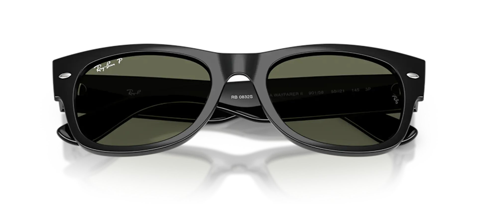 Dodatni prikaz 6: Ray-Ban Mega wayfarer ii RB0832S 901/58 uniseks sunčane naočale – okvir u crnoj boji i leće u zelenoj boji