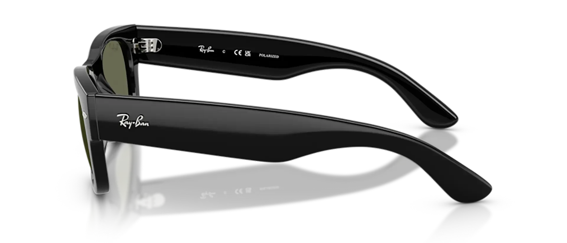 Dodatni prikaz 3: Ray-Ban Mega wayfarer ii RB0832S 901/58 uniseks sunčane naočale – okvir u crnoj boji i leće u zelenoj boji