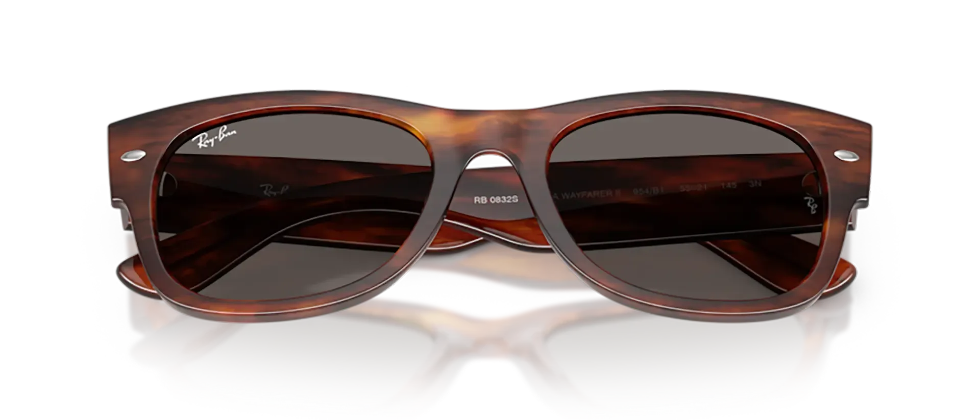 Dodatni prikaz 6: Ray-Ban Mega wayfarer ii RB0832S 954/B1 uniseks sunčane naočale – okvir Havana uzorka u smeđoj boji i leće u sivoj boji