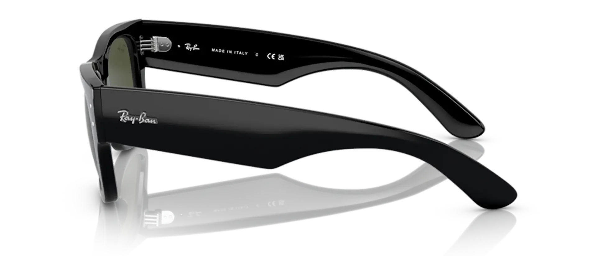 Dodatni prikaz 3: Ray-Ban Mega wayfarer RB0840S 901/31 uniseks sunčane naočale – okvir u crnoj boji i leće u zelenoj boji