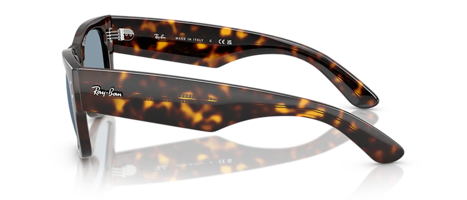 Dodatni prikaz 3: Ray-Ban Mega wayfarer RB0840S 902/56 uniseks sunčane naočale – okvir Havana uzorka u smeđoj boji i leće u plavoj boji