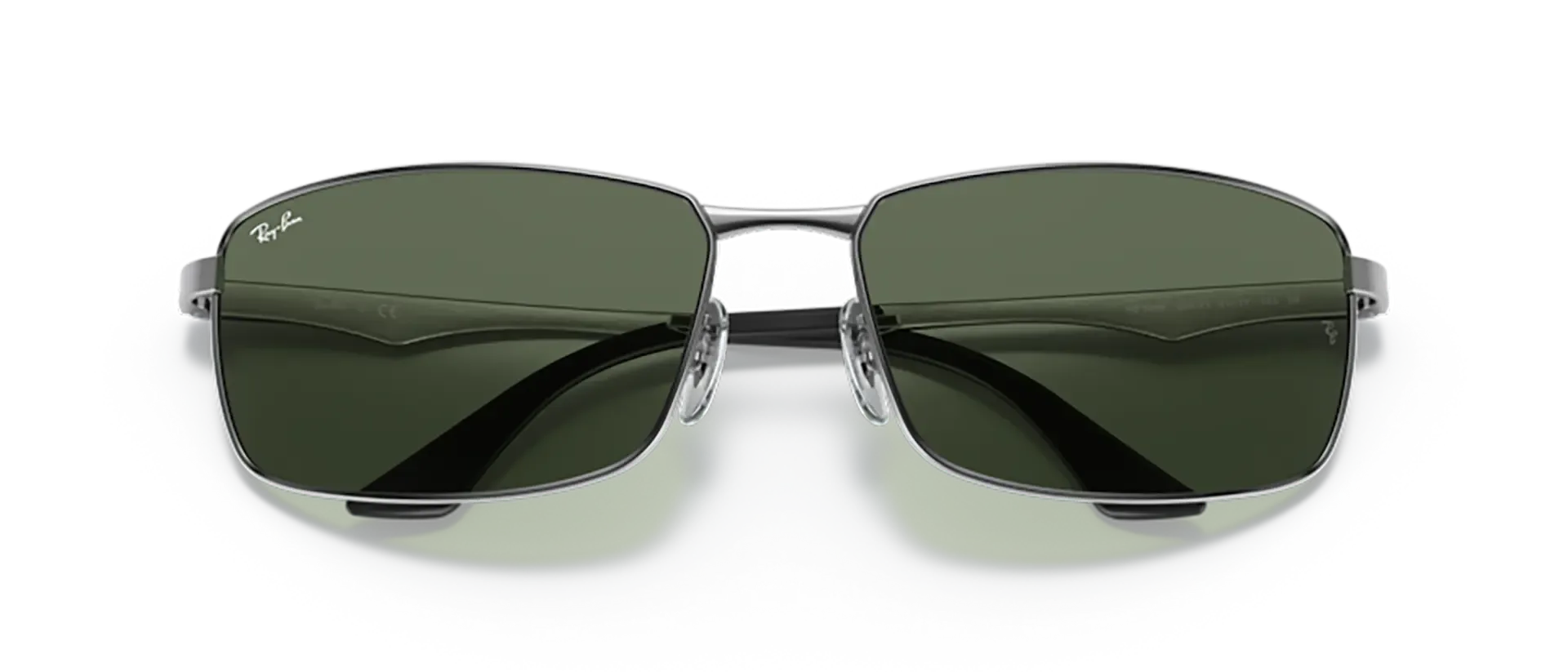 Dodatni prikaz 6: Ray-Ban N/a RB3498 004/71 muške sunčane naočale – okvir u crnoj i sivoj boji i leće u zelenoj boji