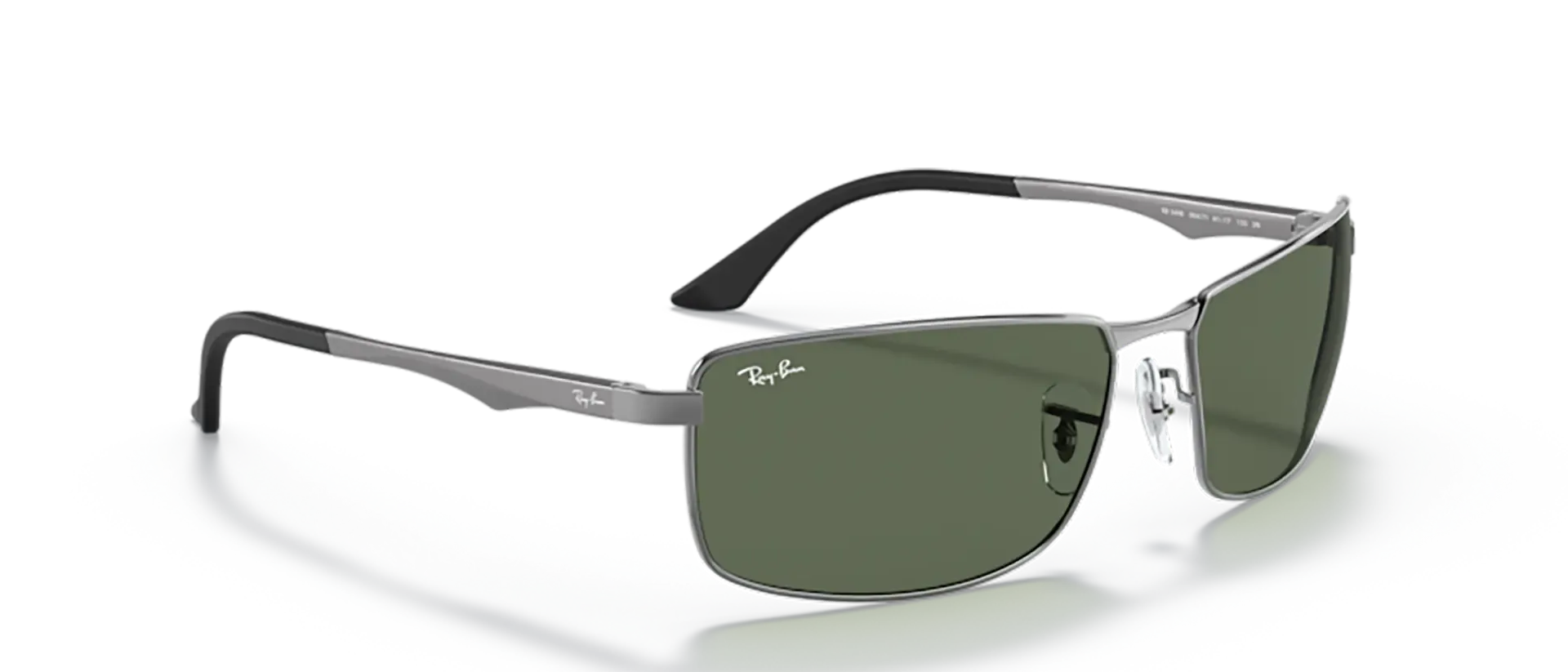 Dodatni prikaz 5: Ray-Ban N/a RB3498 004/71 muške sunčane naočale – okvir u crnoj i sivoj boji i leće u zelenoj boji