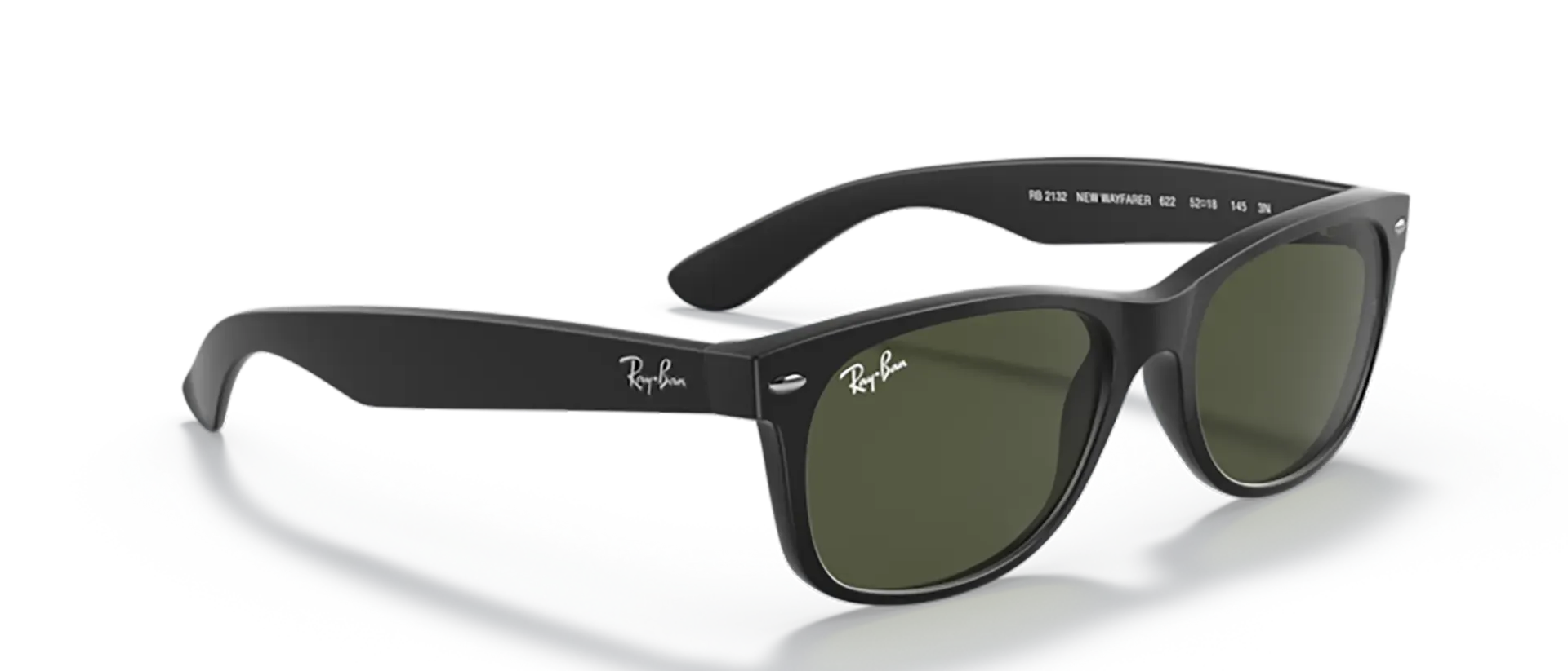 Dodatni prikaz 5: Ray-Ban New wayfarer RB2132 622 uniseks sunčane naočale – okvir u crnoj boji i leće u zelenoj boji