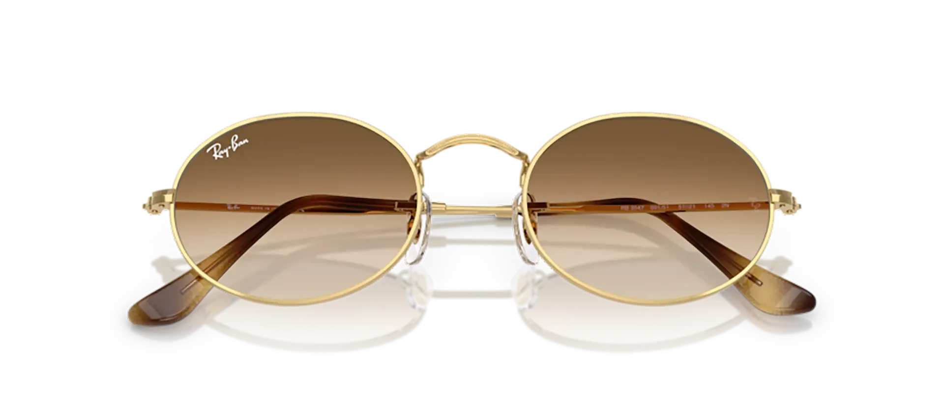 Dodatni prikaz 6: Ray-Ban Oval RB3547 001/51 uniseks sunčane naočale – okvir u zlatnoj boji i leće u smeđoj boji, u prozirnoj izvedbi i s gradijentom