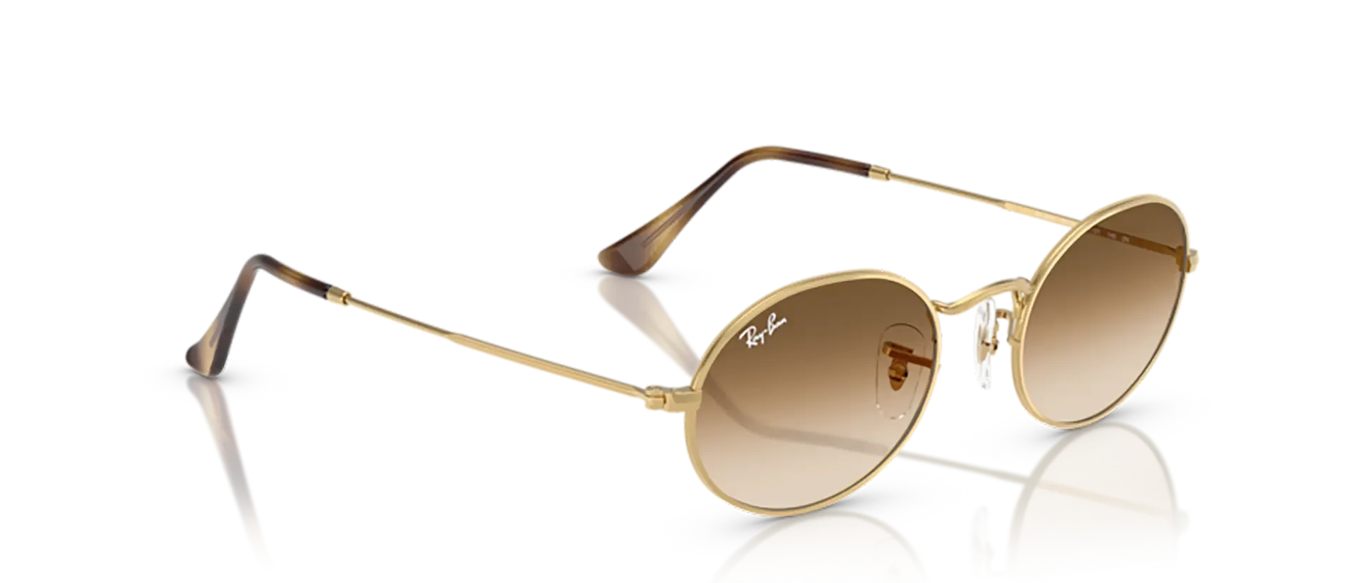 Dodatni prikaz 5: Ray-Ban Oval RB3547 001/51 uniseks sunčane naočale – okvir u zlatnoj boji i leće u smeđoj boji, u prozirnoj izvedbi i s gradijentom