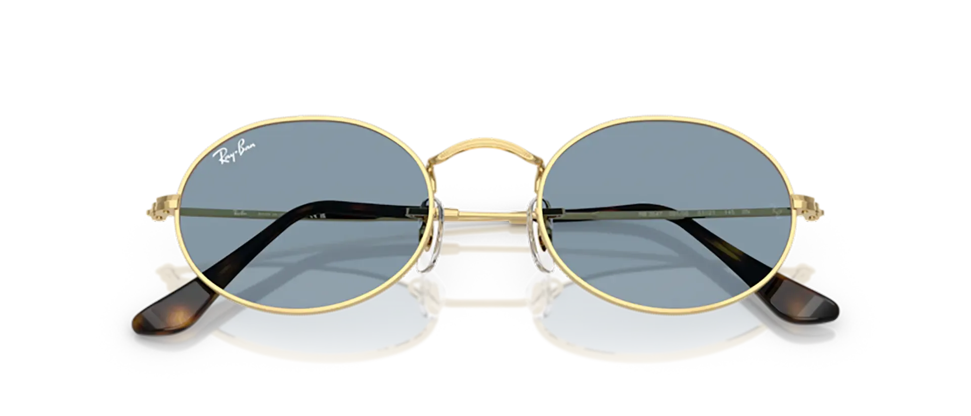 Dodatni prikaz 6: Ray-Ban Oval RB3547 001/56 uniseks sunčane naočale – okvir u zlatnoj boji i leće u plavoj boji