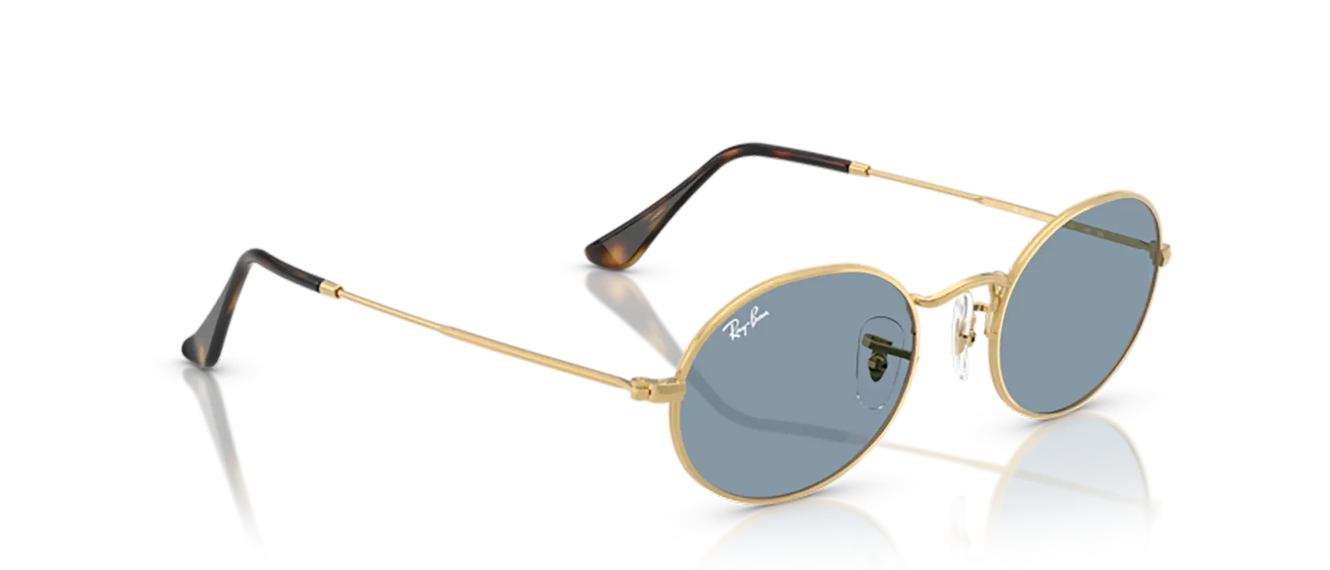 Dodatni prikaz 5: Ray-Ban Oval RB3547 001/56 uniseks sunčane naočale – okvir u zlatnoj boji i leće u plavoj boji