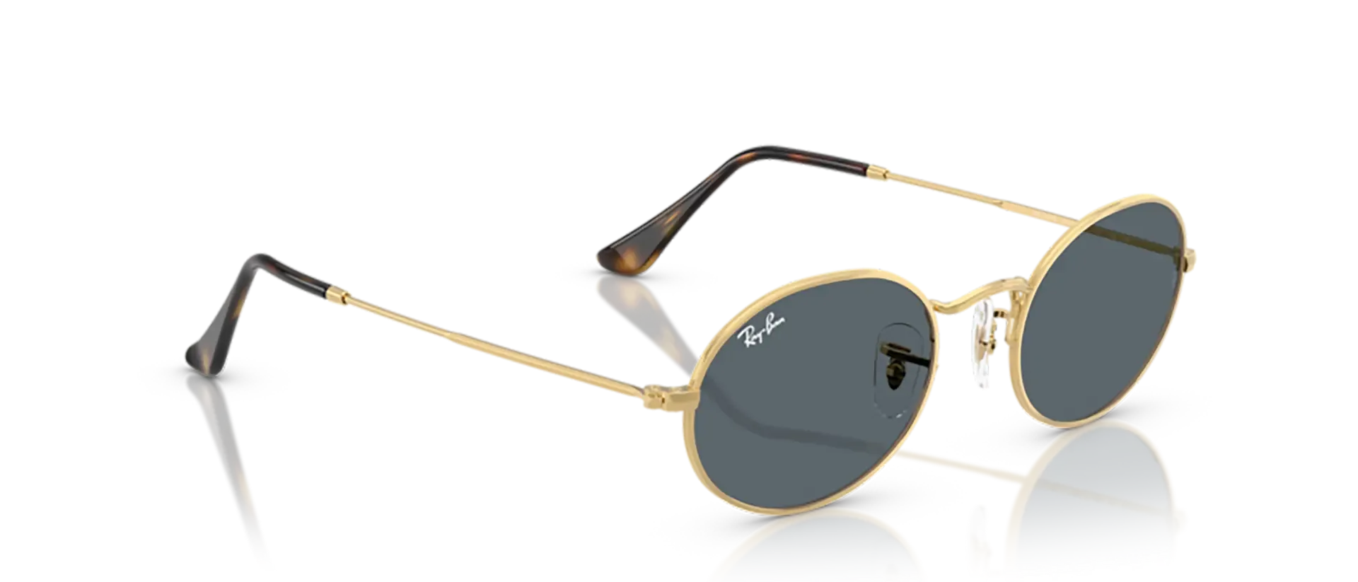 Dodatni prikaz 5: Ray-Ban Oval RB3547N 001/R5 uniseks sunčane naočale – okvir u zlatnoj boji i leće u plavoj boji