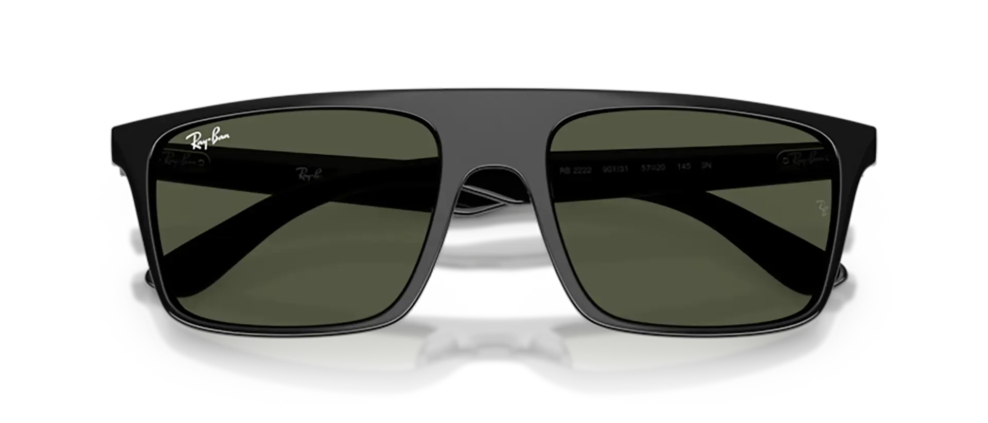 Dodatni prikaz 6: Ray-Ban RB2222 901/31 uniseks sunčane naočale – okvir u crnoj boji i leće u zelenoj boji
