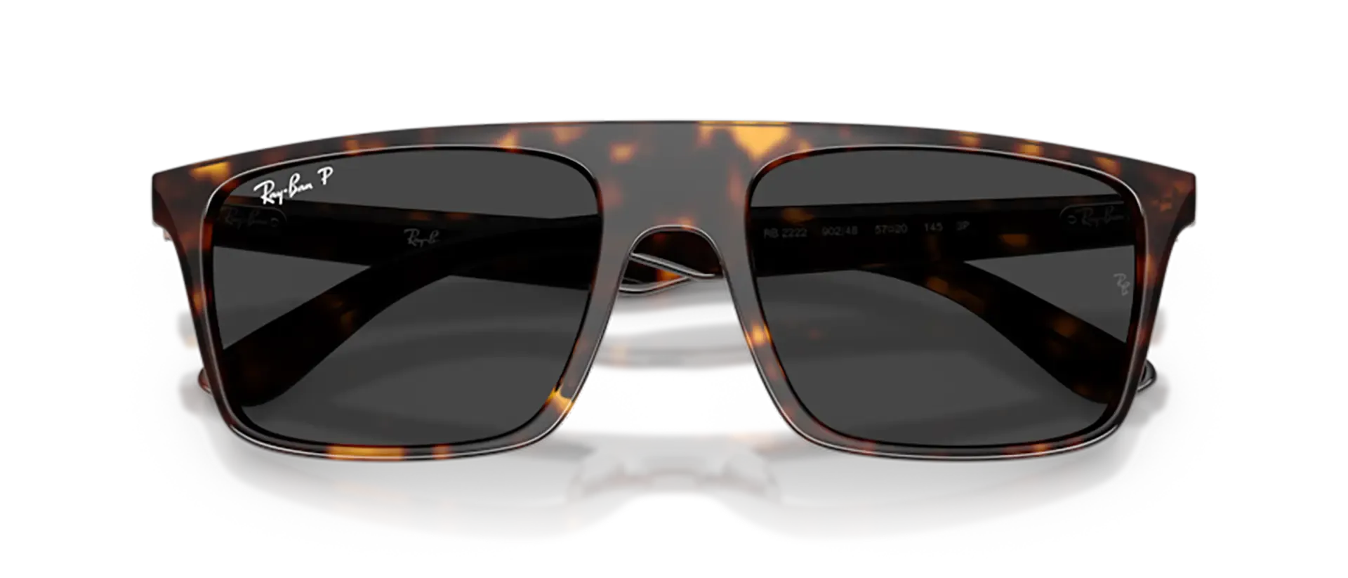 Dodatni prikaz 6: Ray-Ban RB2222 902/48 uniseks sunčane naočale – okvir Havana uzorka u smeđoj boji i leće u crnoj boji