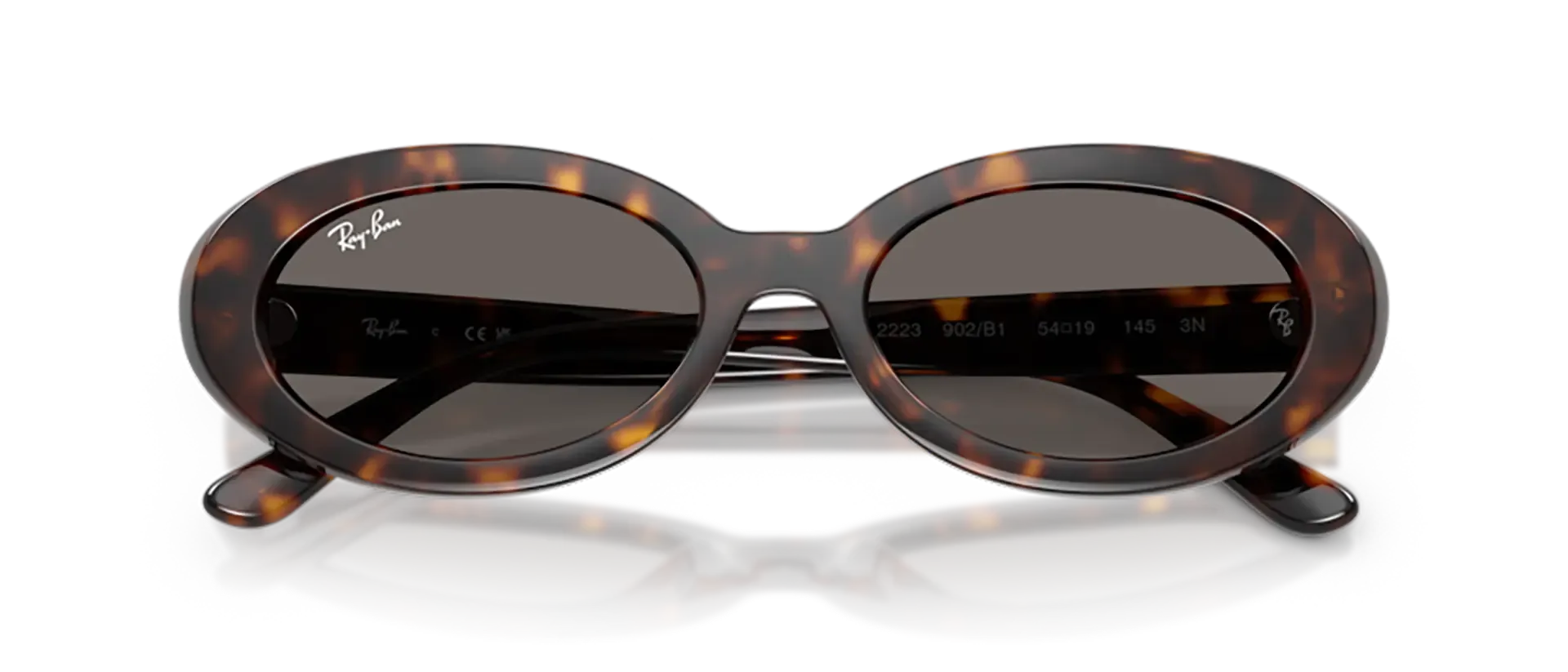 Dodatni prikaz 6: Ray-Ban RB2223 902/B1 ženske sunčane naočale – okvir Havana uzorka u smeđoj boji i leće u sivoj boji