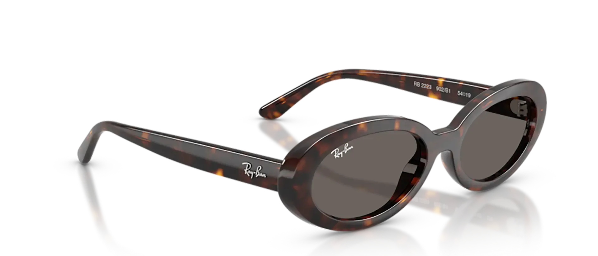 Dodatni prikaz 5: Ray-Ban RB2223 902/B1 ženske sunčane naočale – okvir Havana uzorka u smeđoj boji i leće u sivoj boji
