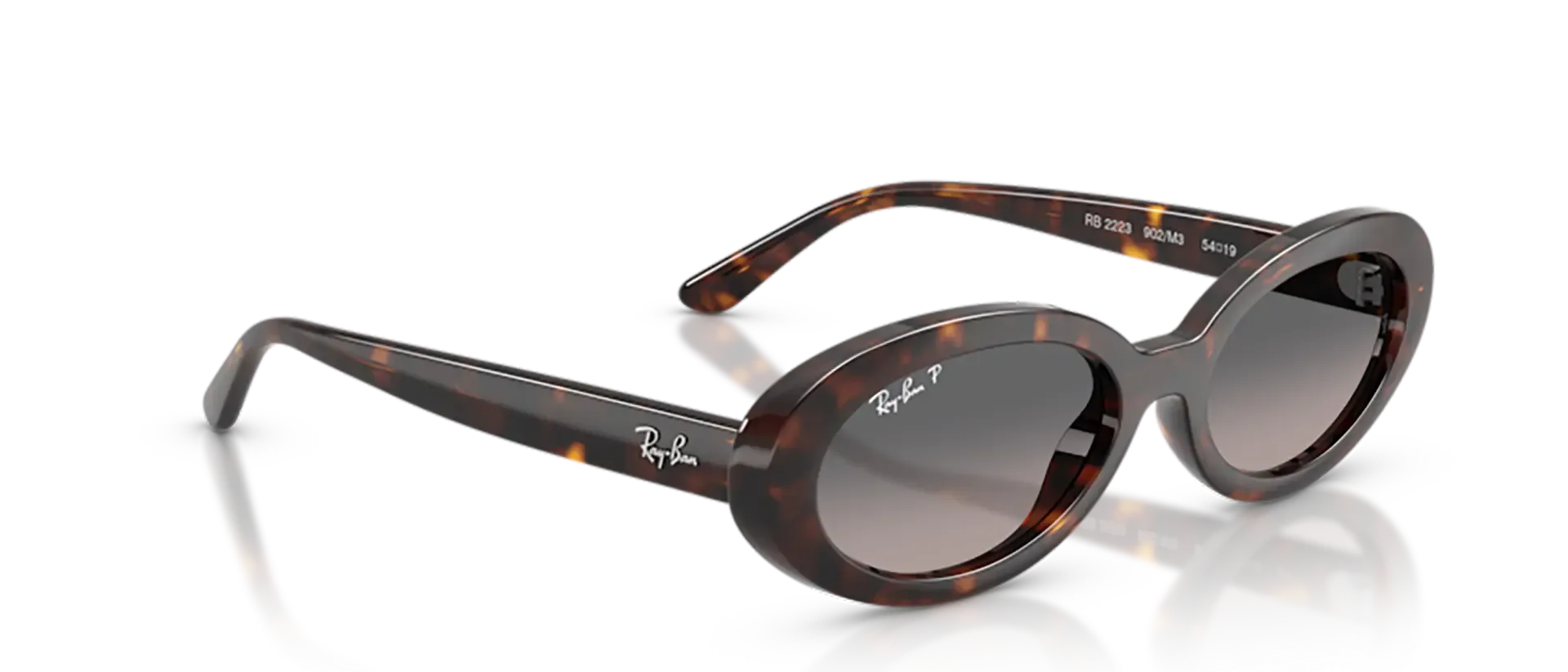 Dodatni prikaz 5: Ray-Ban RB2223 902/M3 ženske sunčane naočale – okvir Havana uzorka u smeđoj boji i leće u sivoj boji i s gradijentom