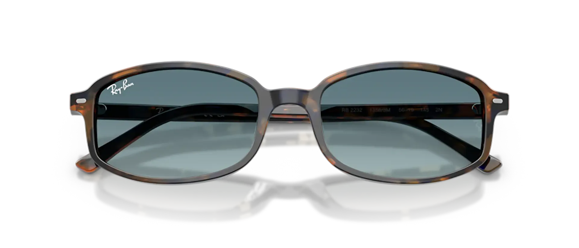 Dodatni prikaz 6: Ray-Ban RB2232 13563M uniseks sunčane naočale – okvir Havana uzorka u žutoj, plavoj i smeđoj boji i leće u sivoj boji i s gradijentom