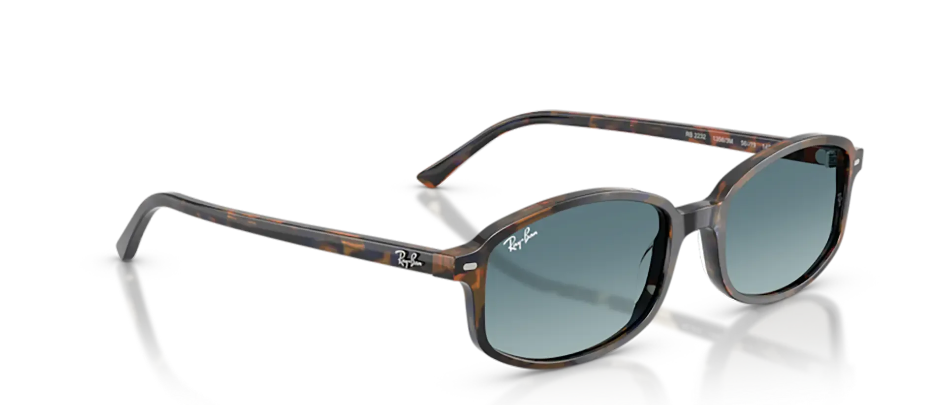 Dodatni prikaz 5: Ray-Ban RB2232 13563M uniseks sunčane naočale – okvir Havana uzorka u žutoj, plavoj i smeđoj boji i leće u sivoj boji i s gradijentom