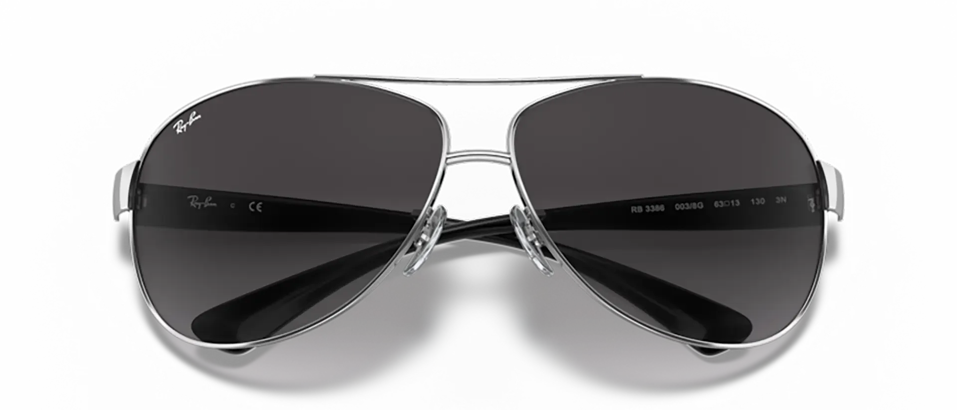 Dodatni prikaz 6: Ray-Ban RB3386 003/8G muške sunčane naočale – okvir u srebrnoj boji i leće u sivoj boji i s gradijentom