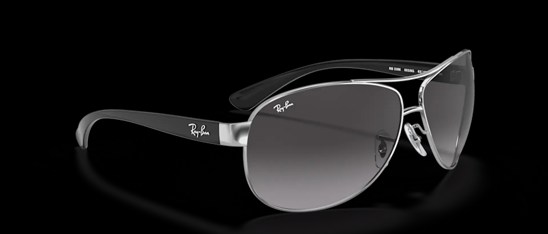 Dodatni prikaz 5: Ray-Ban RB3386 003/8G muške sunčane naočale – okvir u srebrnoj boji i leće u sivoj boji i s gradijentom