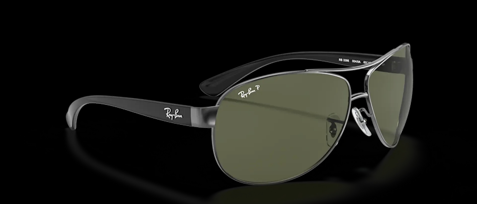 Dodatni prikaz 5: Ray-Ban RB3386 004/9A muške sunčane naočale – okvir u crnoj i sivoj boji i leće u zelenoj boji