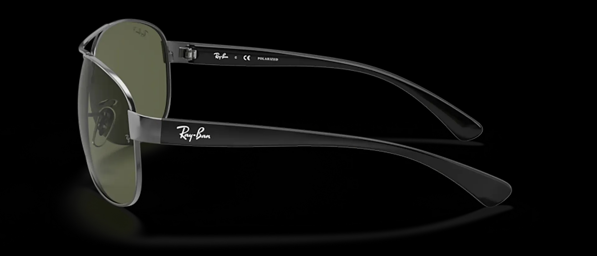 Dodatni prikaz 3: Ray-Ban RB3386 004/9A muške sunčane naočale – okvir u crnoj i sivoj boji i leće u zelenoj boji