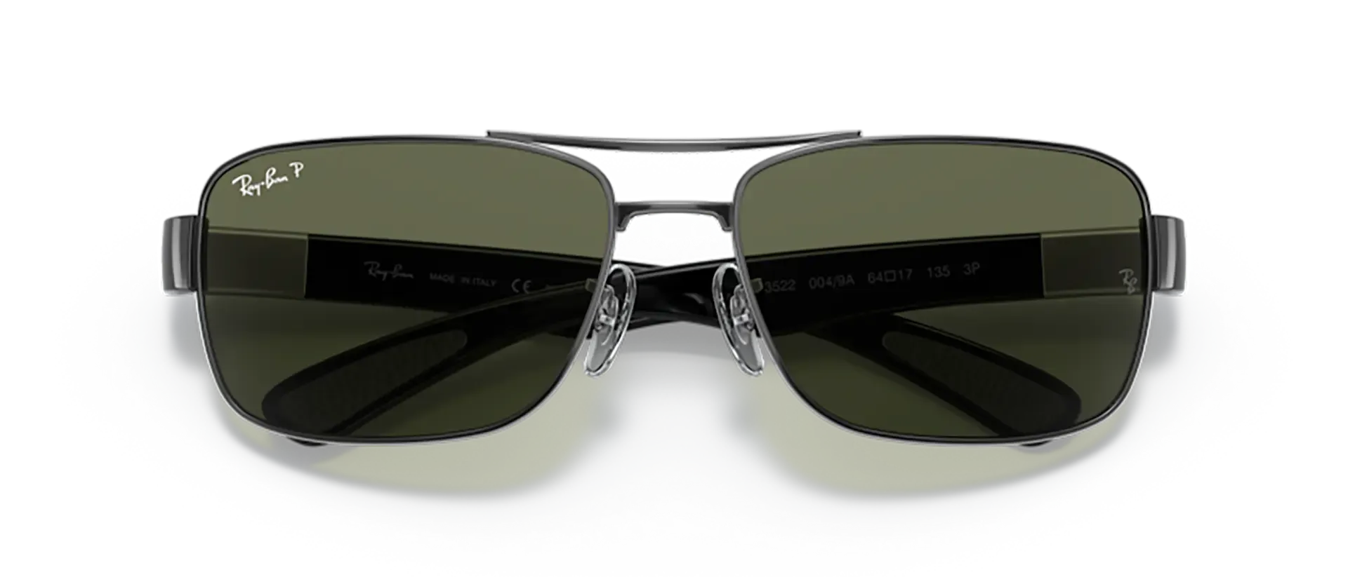 Dodatni prikaz 6: Ray-Ban RB3522 004/9A muške sunčane naočale – okvir u crnoj i sivoj boji i leće u zelenoj boji
