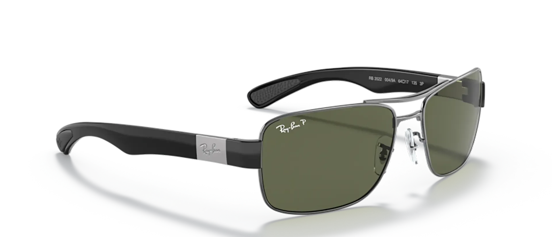 Dodatni prikaz 5: Ray-Ban RB3522 004/9A muške sunčane naočale – okvir u crnoj i sivoj boji i leće u zelenoj boji