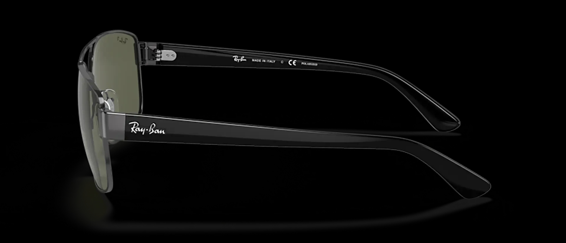 Dodatni prikaz 3: Ray-Ban RB3663 004/58 muške sunčane naočale – okvir u crnoj i sivoj boji i leće u zelenoj boji