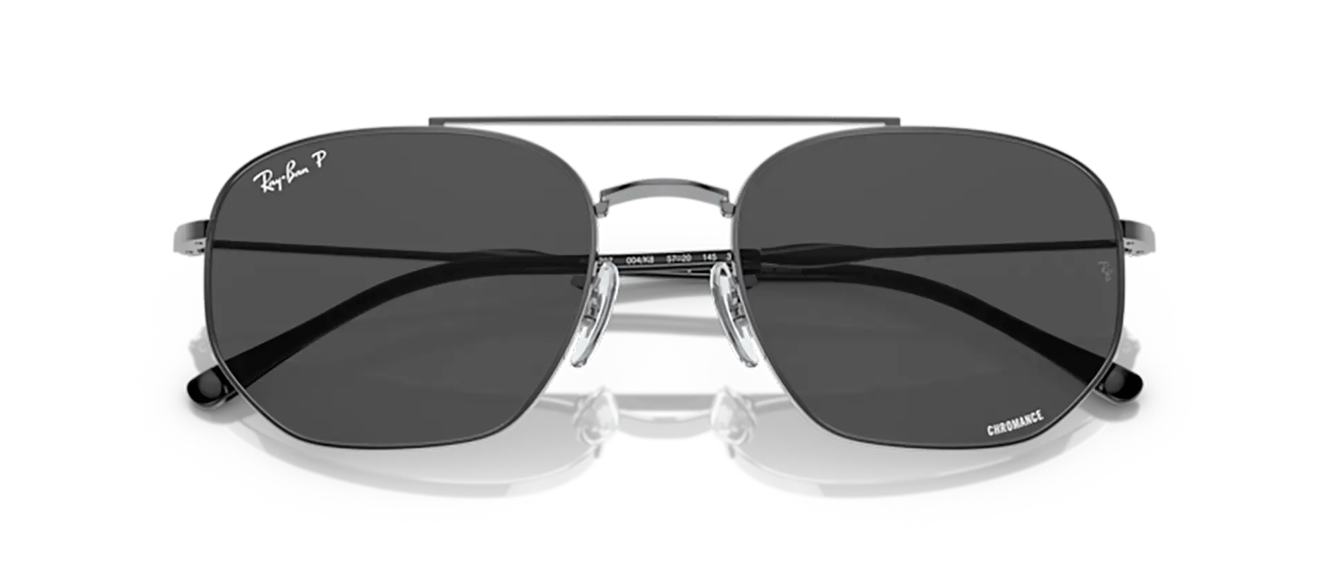 Dodatni prikaz 6: Ray-Ban RB3707 004/K8 uniseks sunčane naočale – okvir u crnoj i sivoj boji i leće u sivoj boji