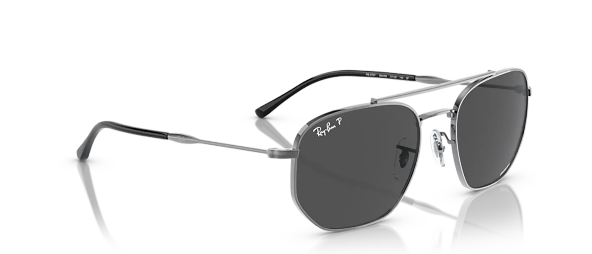 Dodatni prikaz 5: Ray-Ban RB3707 004/K8 uniseks sunčane naočale – okvir u crnoj i sivoj boji i leće u sivoj boji
