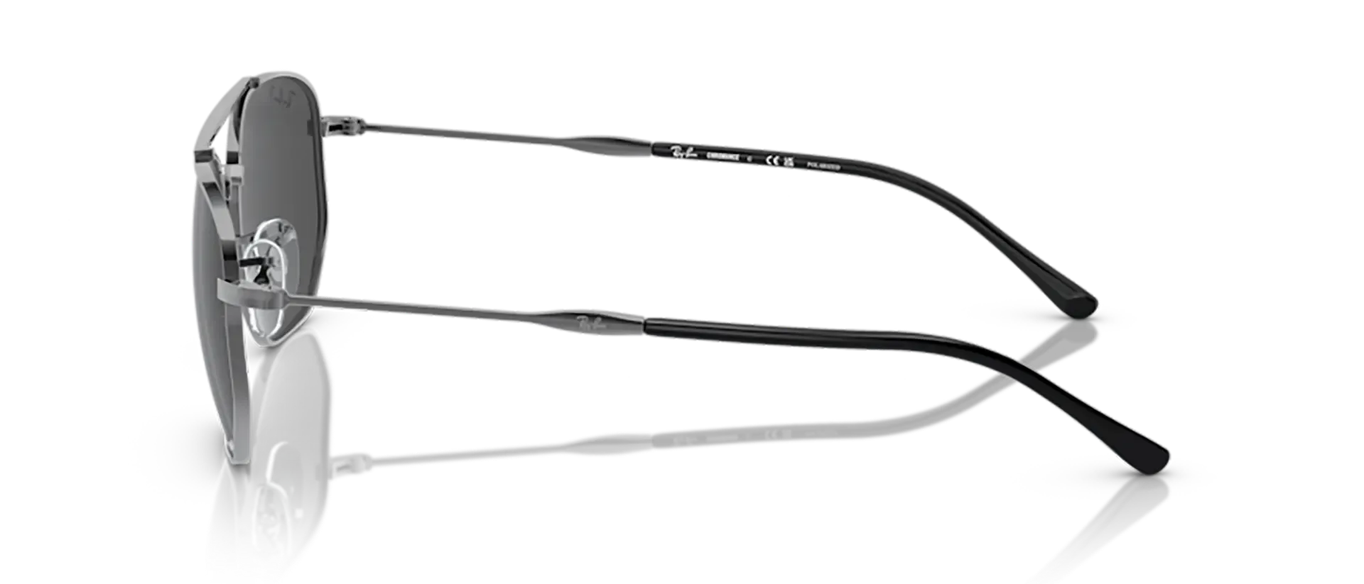 Dodatni prikaz 3: Ray-Ban RB3707 004/K8 uniseks sunčane naočale – okvir u crnoj i sivoj boji i leće u sivoj boji