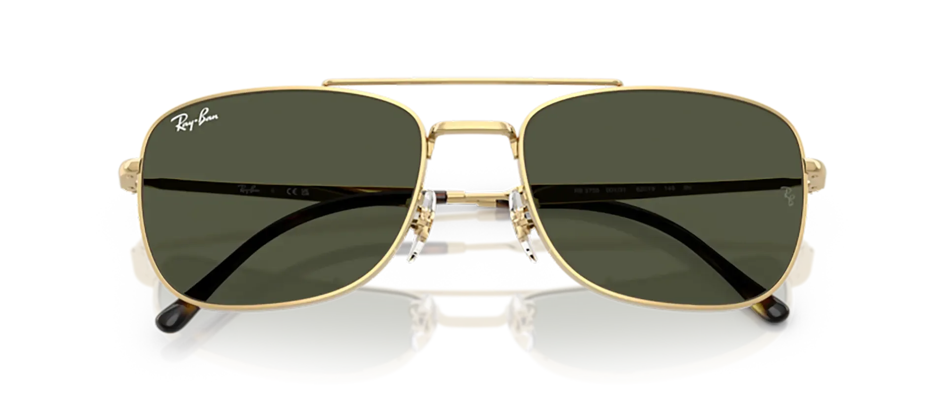Dodatni prikaz 6: Ray-Ban RB3755 001/31 uniseks sunčane naočale – okvir u zlatnoj boji i leće u zelenoj boji