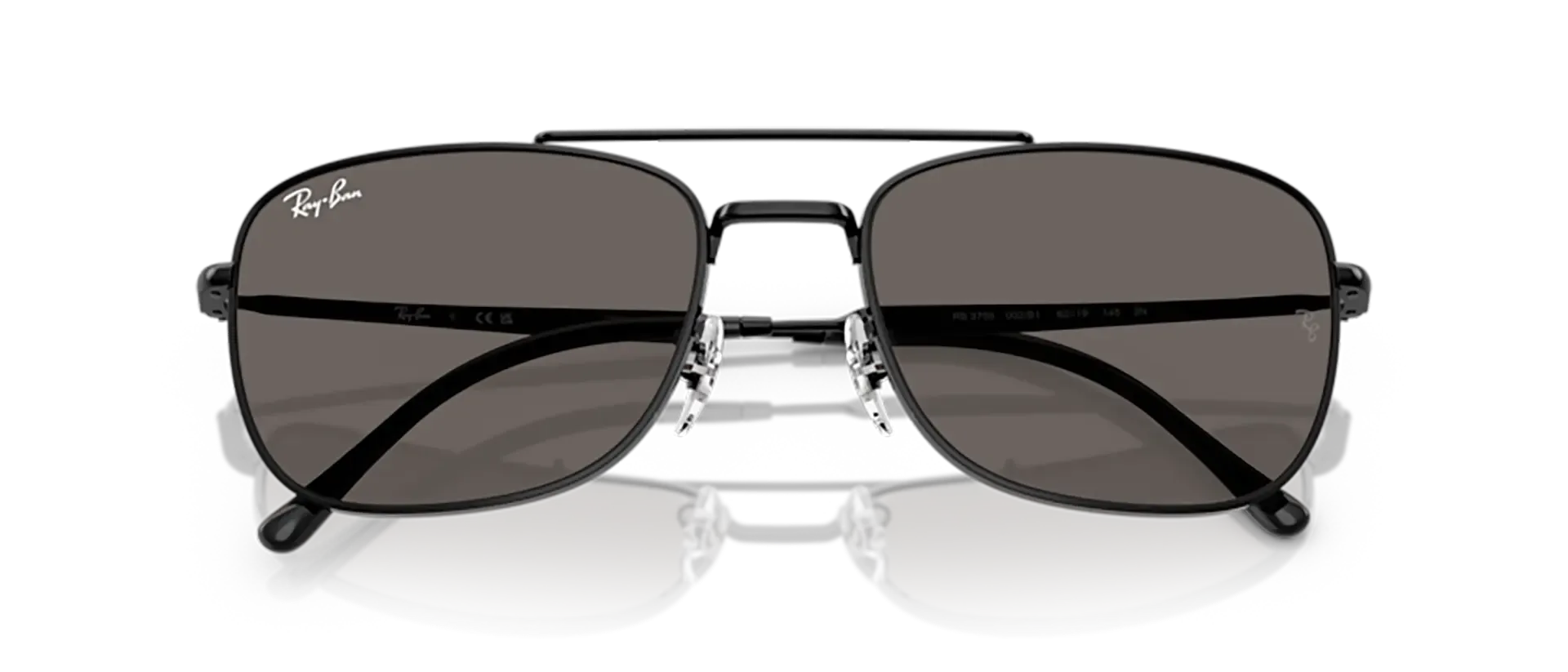 Dodatni prikaz 6: Ray-Ban RB3755 002/B1 uniseks sunčane naočale – okvir u crnoj boji i leće u sivoj boji