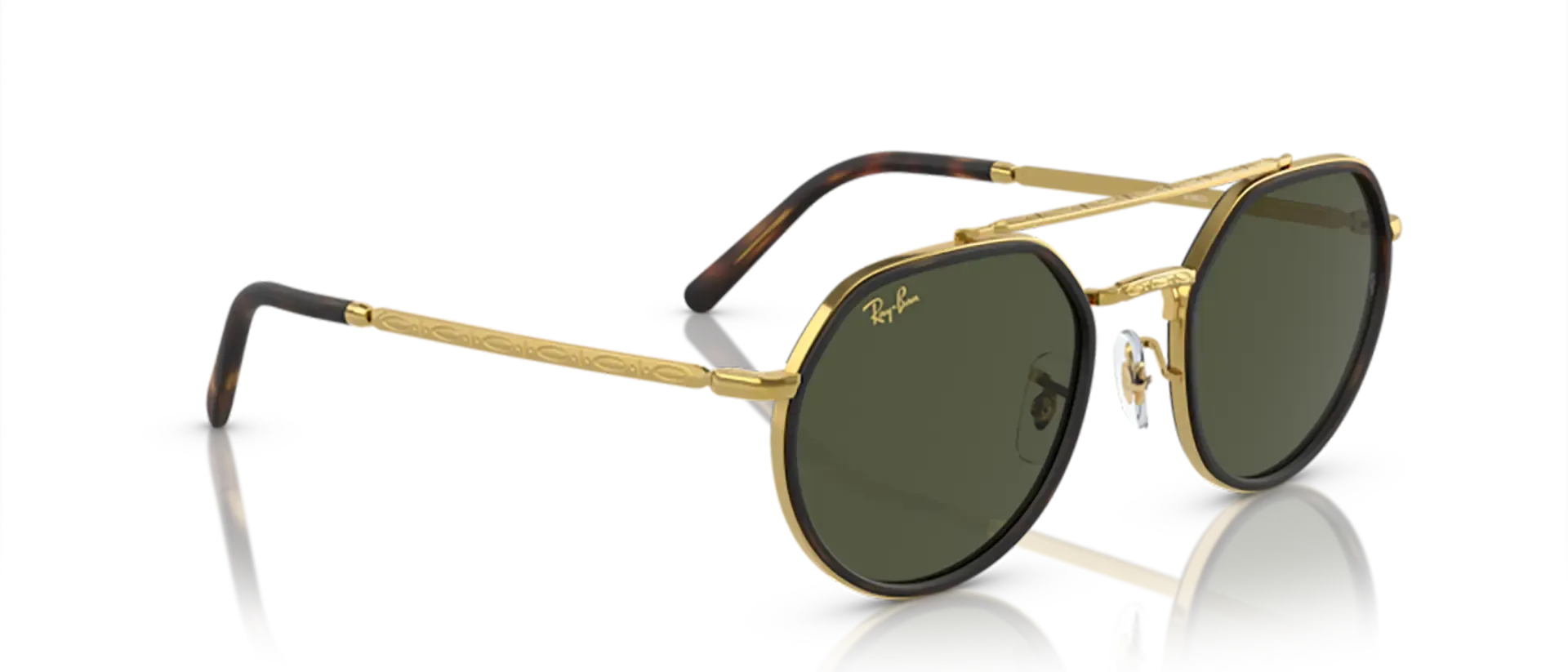 Dodatni prikaz 5: Ray-Ban RB3765 919631 uniseks sunčane naočale – okvir u zlatnoj boji i leće u zelenoj boji