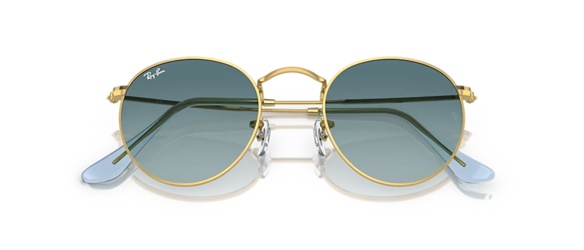 Dodatni prikaz 6: Ray-Ban Round metal RB3447 001/3M muške sunčane naočale – okvir u zlatnoj boji i leće u plavoj boji