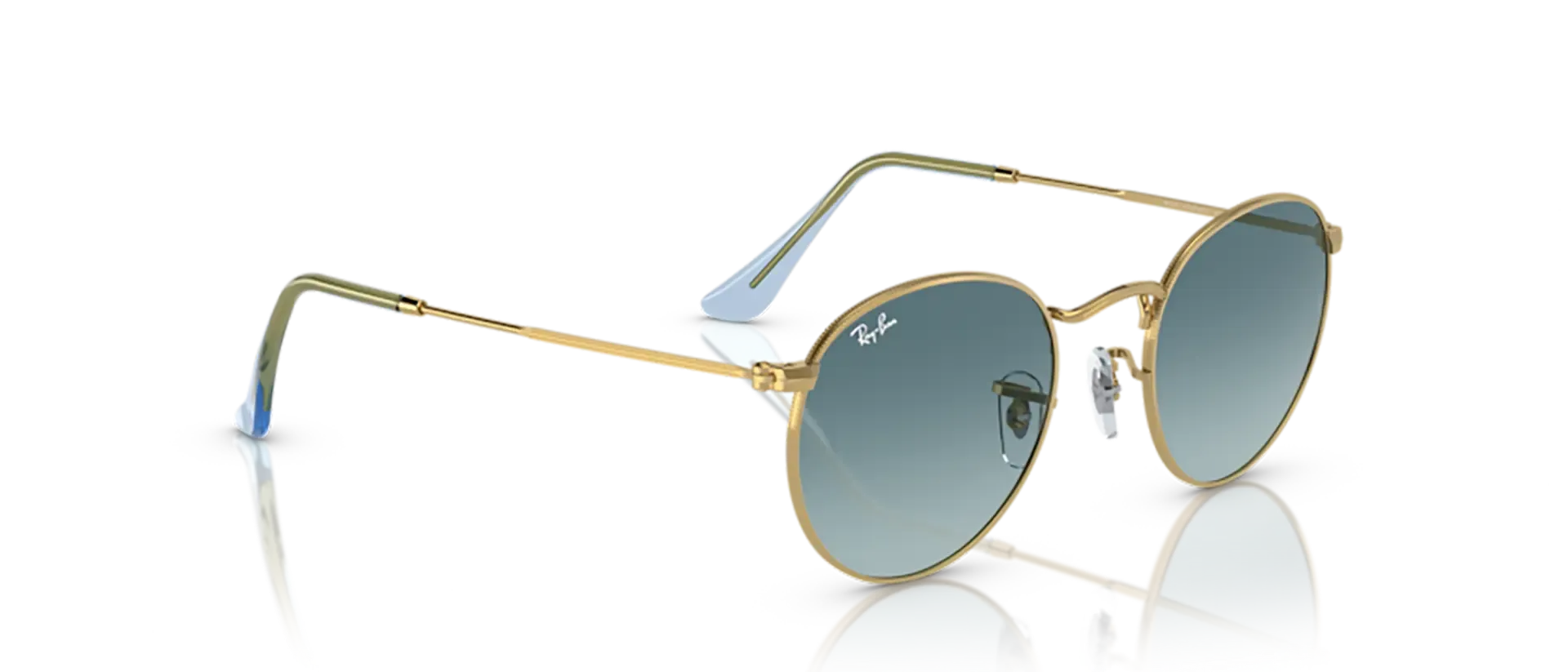 Dodatni prikaz 5: Ray-Ban Round metal RB3447 001/3M muške sunčane naočale – okvir u zlatnoj boji i leće u plavoj boji