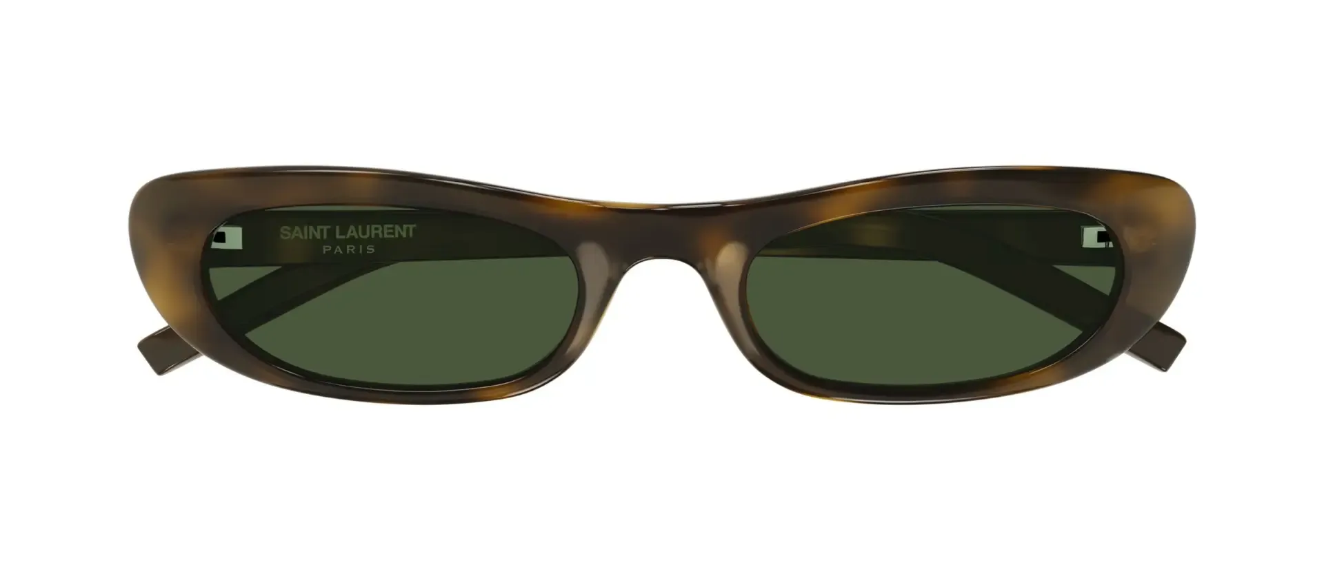 Saint Laurent SL 557 SHADE 002 ženske sunčane naočale – okvir Havana uzorka u smeđoj boji i leće u zelenoj boji