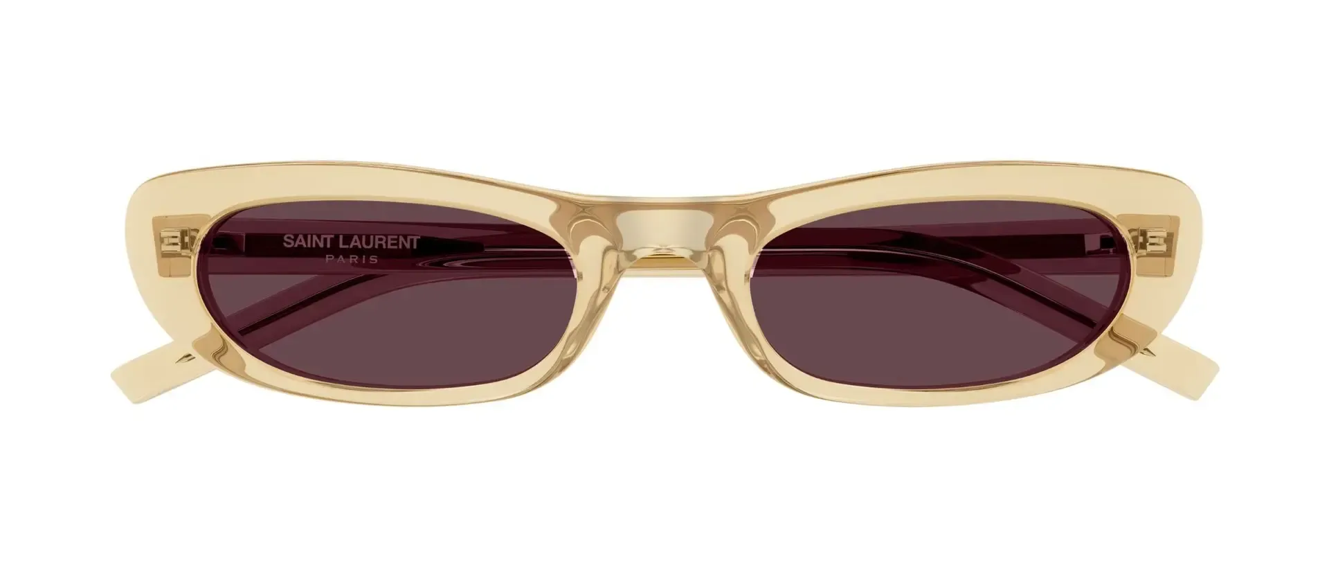 Saint Laurent SL 557 SHADE 007 ženske sunčane naočale – okvir u žutoj boji i leće u ljubičastoj boji