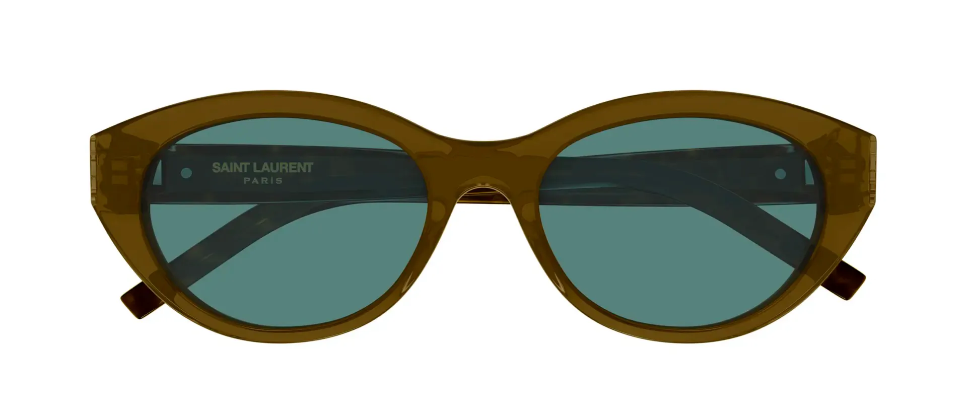 Saint Laurent SL M148 005 ženske sunčane naočale – okvir u smeđoj boji i leće u zelenoj boji