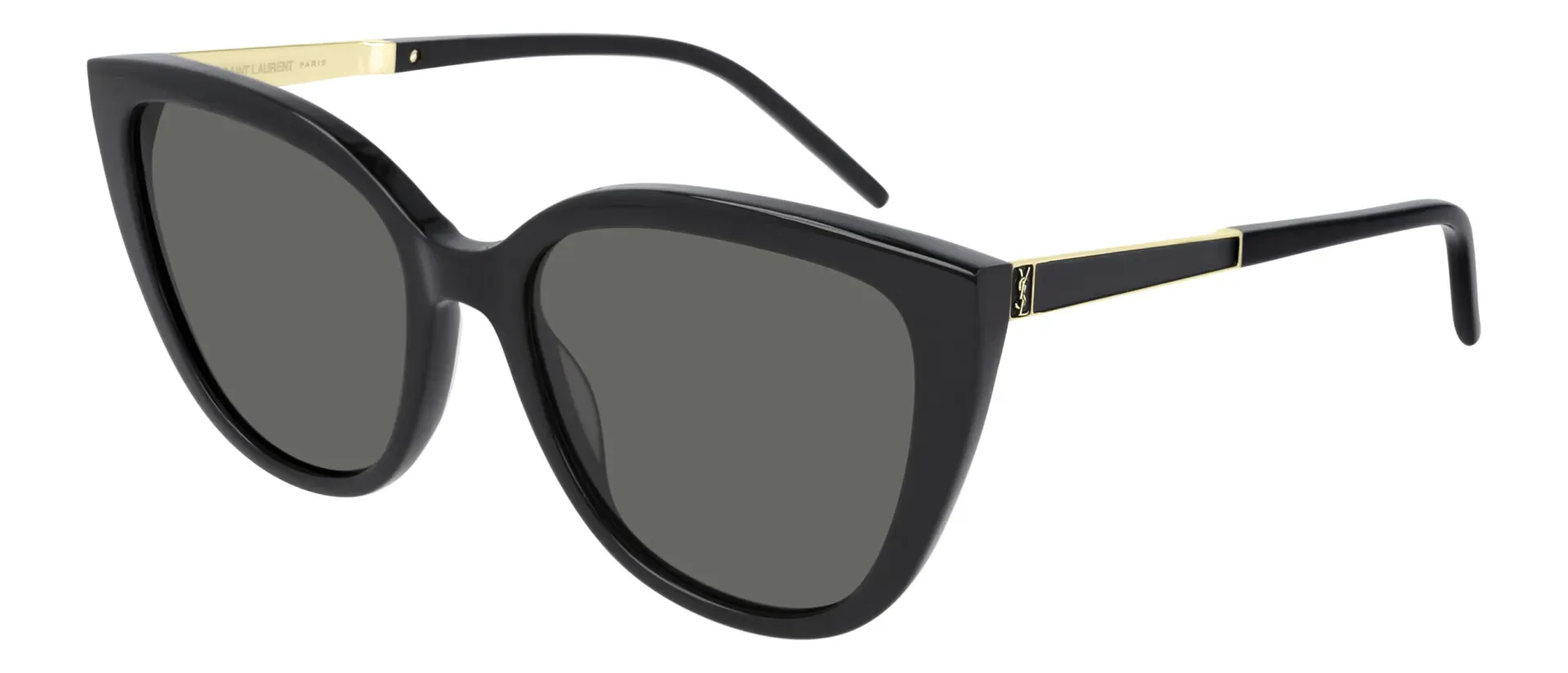 Saint Laurent SL M70 002 ženske sunčane naočale – okvir u zlatnoj i crnoj boji i leće u sivoj boji