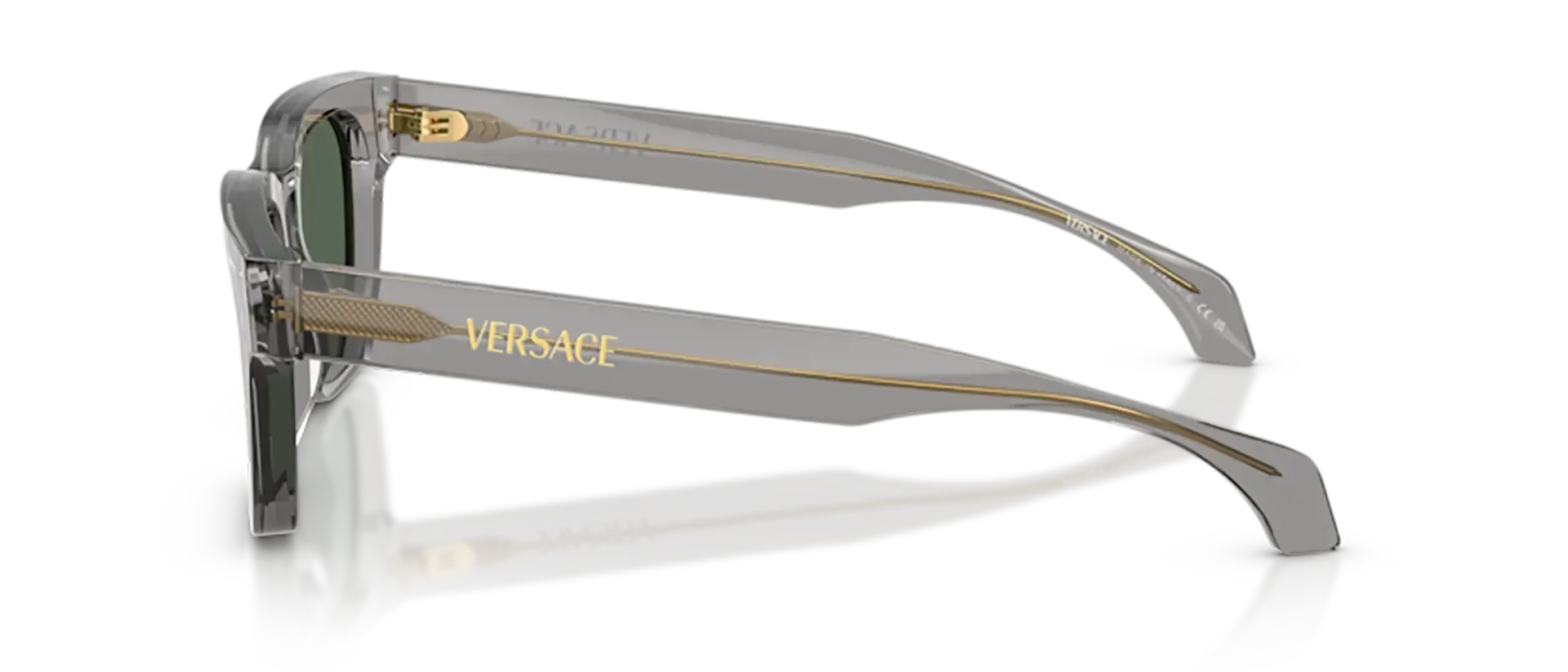 Dodatni prikaz 3: Versace VE4486 551071 muške sunčane naočale – okvir u sivoj boji i leće u zelenoj boji